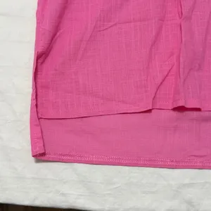 Women's Long Sleeve Button Up Gauze Pink Tunic Top Size Large #260394 thumbnail 6