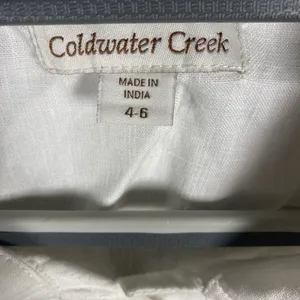 Coldwater‎ Creek Cream 100% Linen Button Front Utility Jacket Women Size 4-6 thumbnail 3