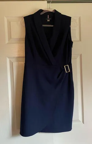 Tommy Hilfiger 4 blue business dress pencil aline midi sleeveless thumbnail 1