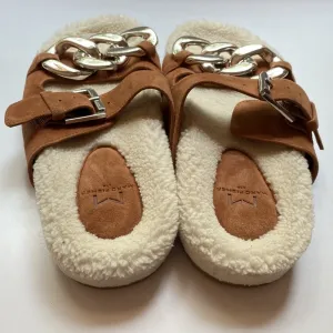Marc Fisher Shoes Marc Fisher Fresno Natural Tan Shearling Sherpa‎ Slide Sandals thumbnail 6