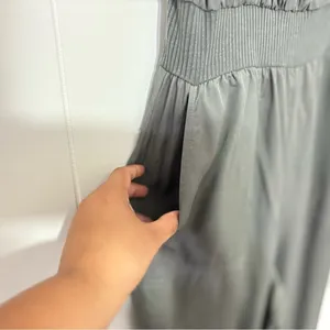 By Anthropologie Nisa Olive Green Cami Jumpsuit Small Lyocell Tapered Romper thumbnail 6