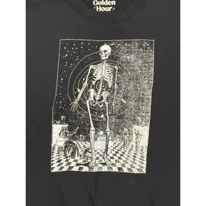 Skeleton Space Time Graphic Sweatshirt GOLDEN HOUR Size Small Black‎ Black thumbnail 3