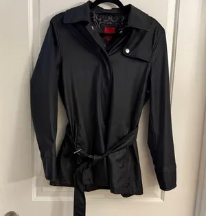 Esprit Women's Black Belted Jacket Size Medium VINTAGE! thumbnail 1