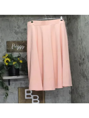 NWT White Mark Fit & Flare Midi Skirt with Pockets PS709 Peach Orange 2X thumbnail 7