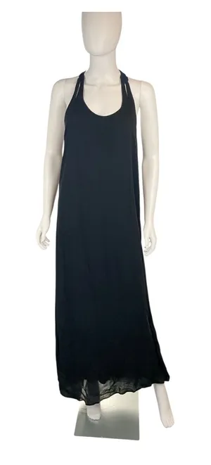 Ladakh XL Black Maxi Dress Halter‎ Sleeveless Crisscross Back Casual Party thumbnail 1