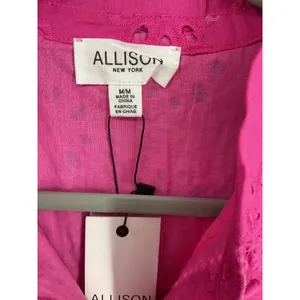 Allison New York Womens Eliana Eyelet Dress Hot Pink Button Front Medium thumbnail 4