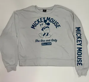 Disney Mickey Mouse Sweatshirt M Gray Crewneck Long Sleeve thumbnail 1