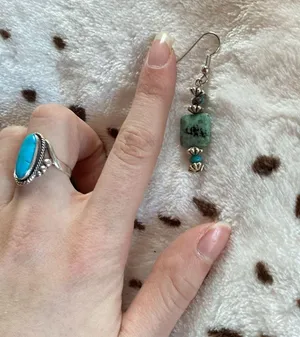 Authentic turquoise earrings Blue thumbnail 2