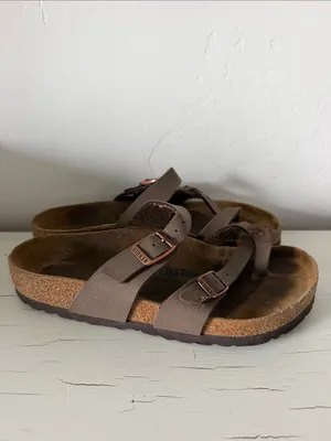 Birkenstock Mayari Sandals Women 5-5.5 EU 36 Brown Birko Flor Strappy thumbnail 3