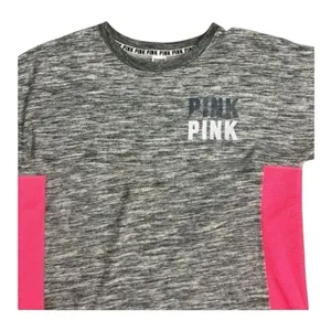 Victoria's Secret PINK Bling Holographic Foil Varsity Crew Sweatshirt Large Grey thumbnail 6