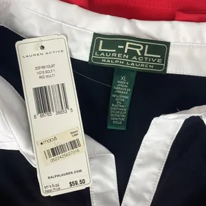 Ralph Lauren Red Black & White Long Sleeve Golf Polo Shirt NEW XL thumbnail 4