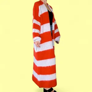 Free People Stripes Mantra Poppy Ice Combo Wool Oversized Long Cardigan thumbnail 4