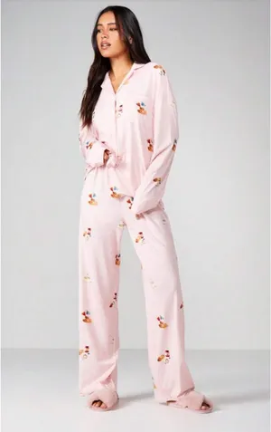Missguided 🆕🎀Baby Pink “Brunch Club” Pajama Set thumbnail 3