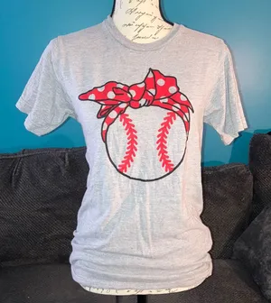 🎉4 for $20 Par•tee on design baseball tee, Small Gray thumbnail 1