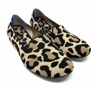 Rothy’s The Almond Toe Loafer Retired Desert Cat Leopard Print Knit Flats 5.5 thumbnail 1
