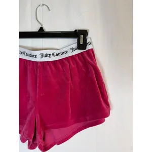 Juicy Couture Shorts Womens S Hot Pink Velour Rhinestone Logo Lounge Sleep thumbnail 2