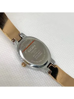 Elgin Diamond two Tone women’s watch oval 18mm Mop dial up to 7.5” running thumbnail 7