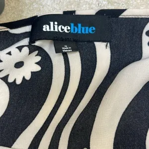 Alice Blue Black and White Peplum Top thumbnail 3