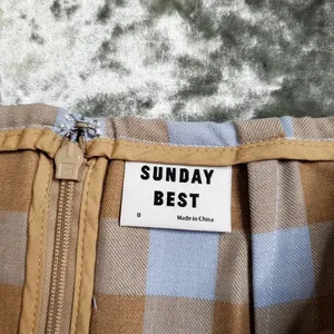 Sunday‎ Best Plaid Blue/Tan Mini Skirt thumbnail 3