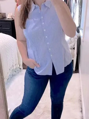 IZOD blue striped top size XLarge thumbnail 1
