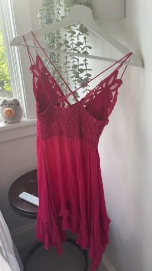 Free People Adella Slip Dress XS - Hot Pink/ Fuchsia thumbnail 2