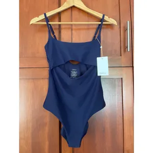 Quince Italian Cut Out One Piece Swimsuit Deep Navy Blue Size Medium NEW thumbnail 2