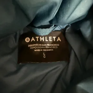 Athleta Downtown Vest Women Large Teal Blue Puffer Down Insulated Winter 599481 thumbnail 5
