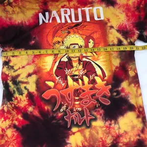 Authentic Naruto red orange yellow tie dye 100% cotton graphic t-shirt-L #grunge #streetwear Measurement in pics thumbnail 4