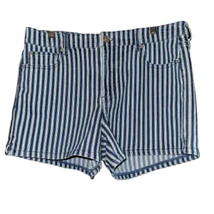 New American Eagle High Rise Shortie Shorts Nautical Striped Women's‎ 16 Stretch thumbnail 2