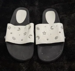 Rebecca Minkoff Leather Slides astrology sun moon seeing eye sandals 10 thumbnail 1