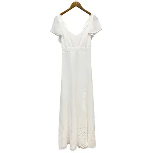 Lulus Simply Delightful White Tie-Back Flutter Sleeve Maxi Dress in White size M thumbnail 2
