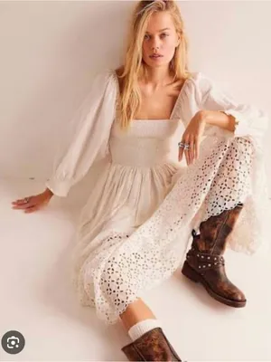 Free people perfect storm cream midi dress medium thumbnail 1