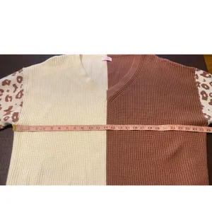 Pink Lily Oversized Ribbed Sweater Colorblock Leopard Sleeve XL 1X Cozy Casual‎ thumbnail 4