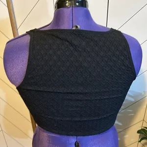 Anthropologie New Black Stretchy Crop Lace-up Corset Top Women’s Large XL thumbnail 2