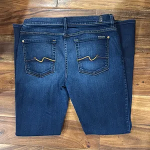 7 for all mankind, size 32 Dark Blue Skinny Jeans thumbnail 3