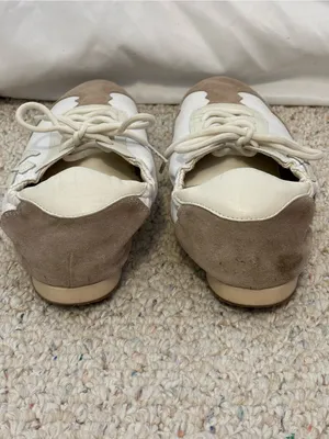 Tory Burch Leather Tory Logo Sneakers Low Tops White Ivory Cerbiatto size 10.5 thumbnail 7