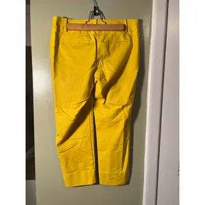 Loft Women's Sz 4 Petite Marisa Fit Cropped Riviera Pant Mustard Yellow Mid-Rise thumbnail 7