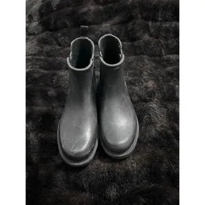 Madewell The Chelsea Rain Boots Womens 8 Black Rubber Chunky Pull On Waterproof thumbnail 2