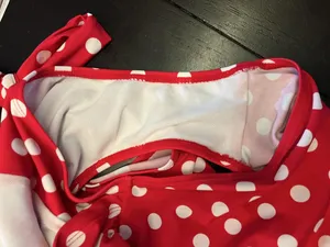 Red Polka Dot Swimsuit Womens XL Halter Ruched One Piece Padded Swimwear thumbnail 8