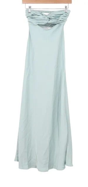 Realtix Light Blue Strapless Cutout Open Back Maxi Dress XS New thumbnail 1