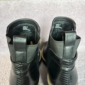 DV Dolce Vita Rango Black Lug Sole Chelsea Ankle Boots Croc Embossed Heel 8 thumbnail 5