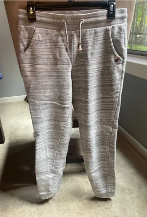 tentree Heathered Light Gray Drawstring Joggers thumbnail 1