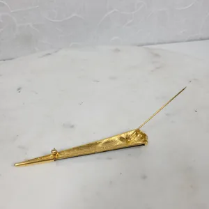 Monet Vintage Enamel Brooch Pin Black Gold Tone Art Deco Statement Jewelry thumbnail 12