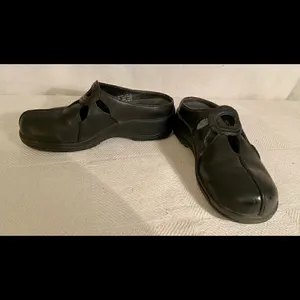 Dansko Black Leather Closed Toe Slide Mule Women's Clog Shoe Sz EU 39 Worn On TV thumbnail 4