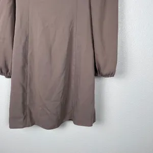 Aritzia Wilfred Novella Dress‎ Taupe Beige Sweetheart Bustier Puff Sleeve Mini 2 thumbnail 4