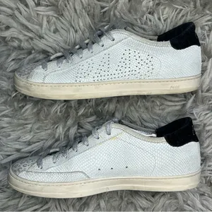 P448 John leopard print lace up distressed sneakers women’s shoe size 7 thumbnail 7
