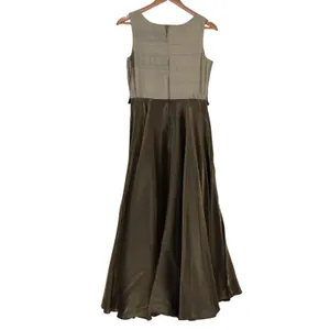 Gloria Vintage Silk Basque Maxi Dress‎ Gown Size S Green Regency Renaissance 90s thumbnail 5