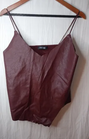 Do+Be M Maroon Leather Biker Flap Top thumbnail 2