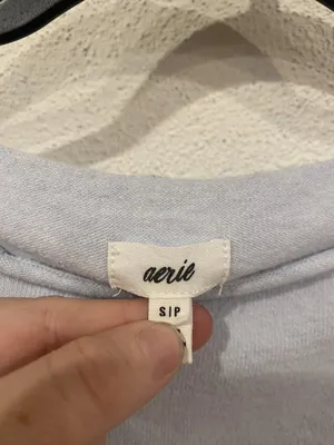 Aerie Shirt Womens S Blue Cropped Boat Neck Long Sleeve Tee Top thumbnail 3
