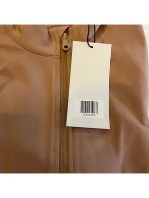 NEW Girlfriend Collective Women's Parker Seamed Jacket Woodsmoke Tan Active S thumbnail 6